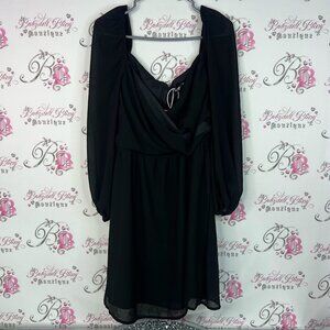 SHEIN belle dress long sleeve balloon sleeves Black Long Sleeve Dress